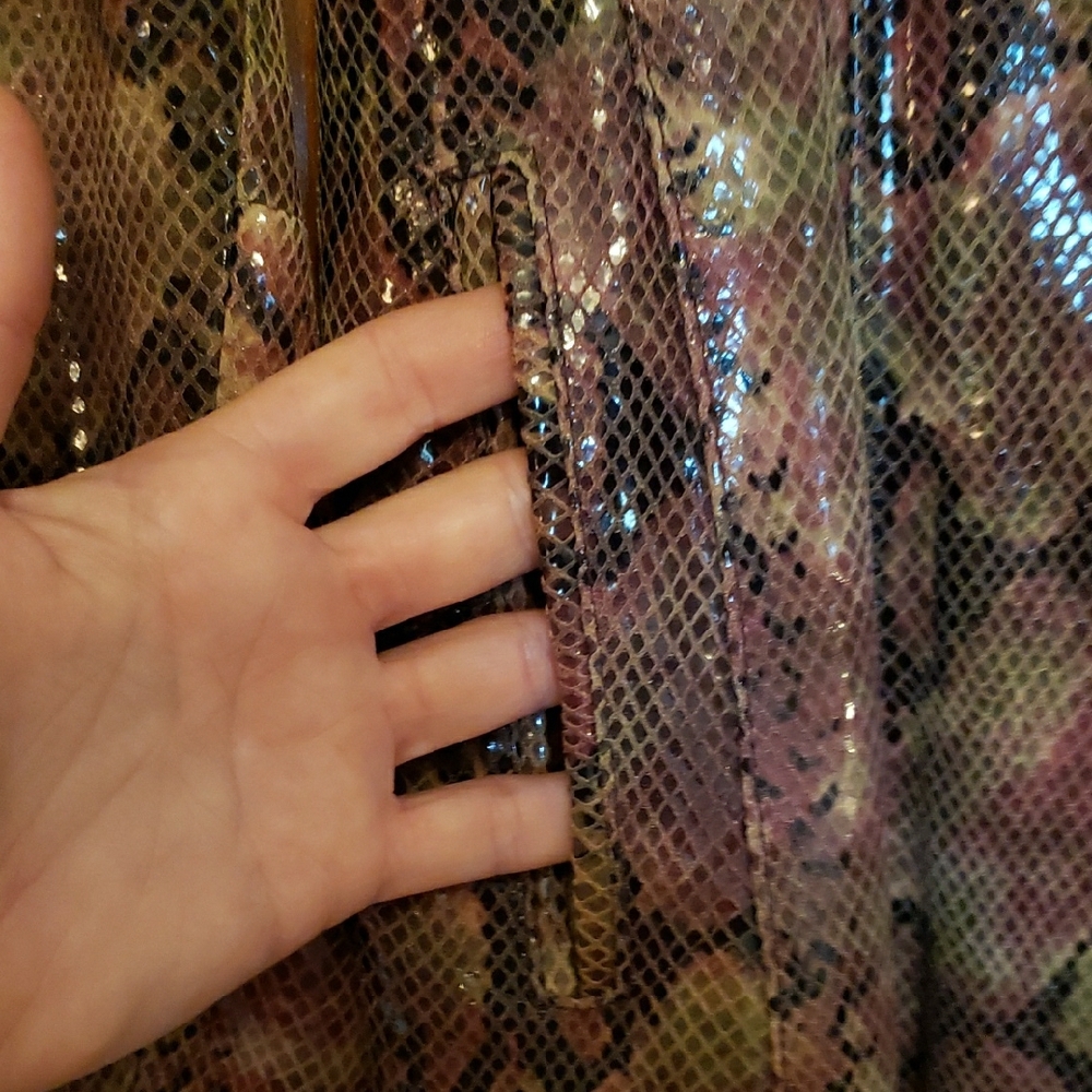 Pelle Studio Brown Python Print Blazer - image 4